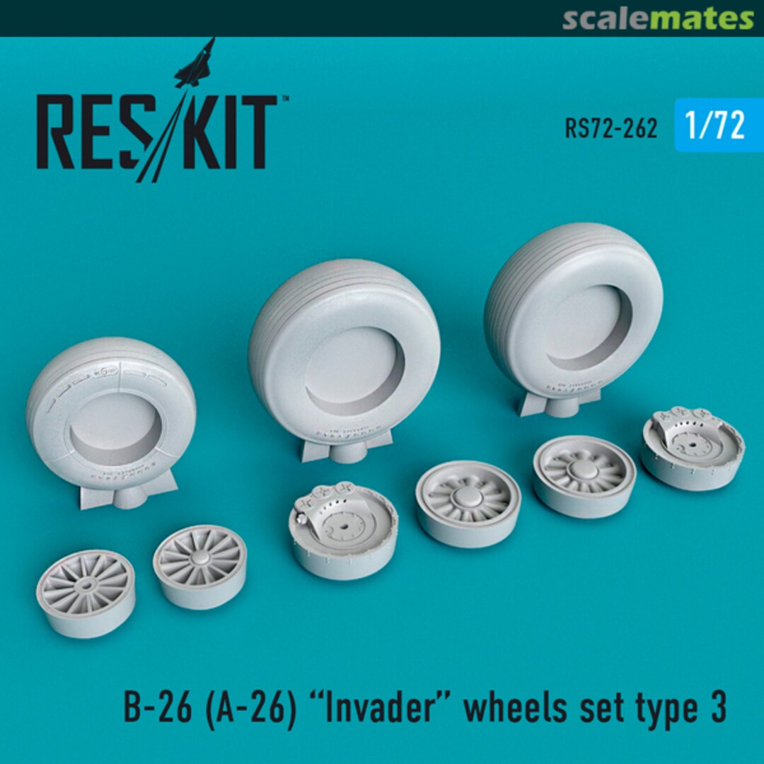 Boxart A-26 Invader - wheels set type 3 RS72-0262 ResKit