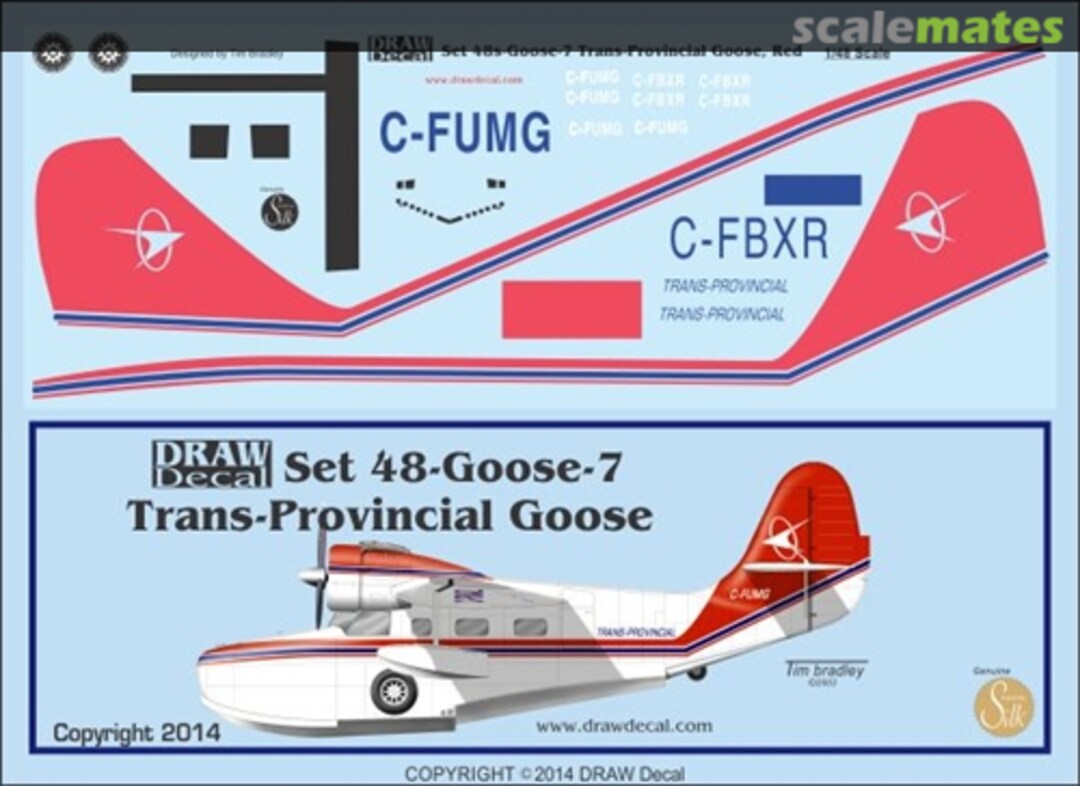 Boxart Trans-Provincial, Red Grumman Goose 48-Goose-7 Draw Decal