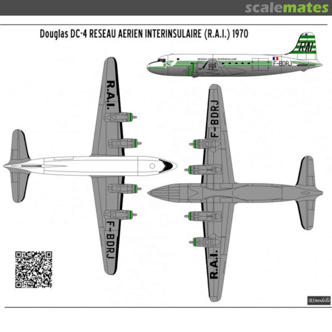 Boxart Douglas DC-4 RAI decal BSM720464_1 BSmodelle