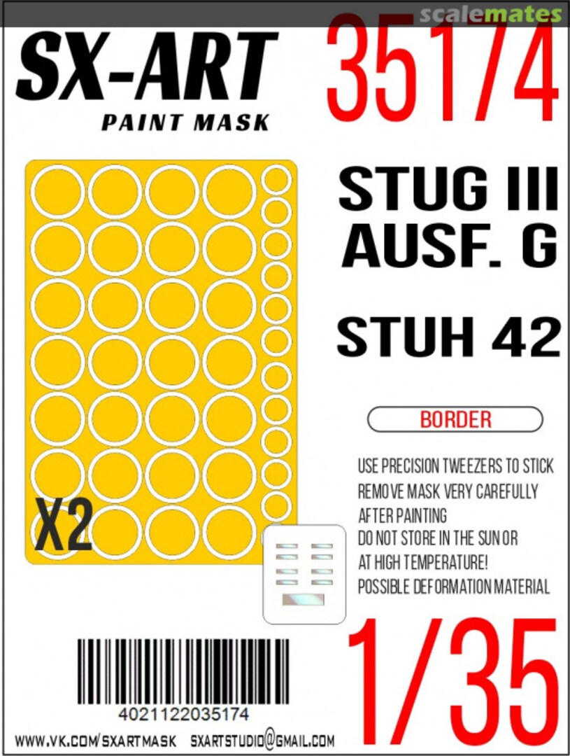 Boxart Stug III Ausf. G, StuH 42 masks 35174 SX-Art