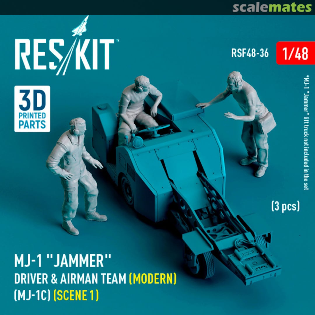 Boxart MJ-1 Jammer Driver & airman team (Modern) (MJ-1C) (scene 1) (3 шт.) (3D Printed) RSF48-0036 ResKit