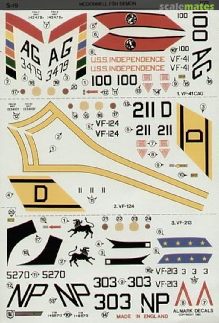 Boxart McDonnell F3H Demon S19 Almark Decals