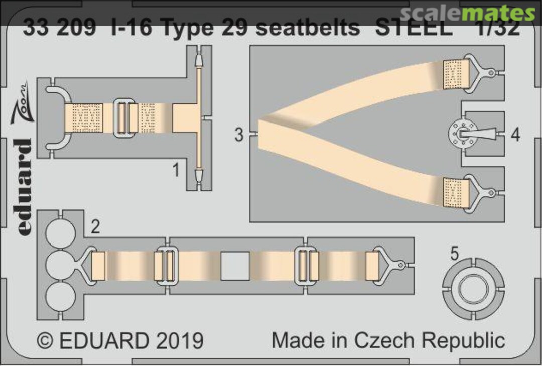 Boxart Polikarpov I-16 Type 29 seatbelts STEEL 33209 Eduard