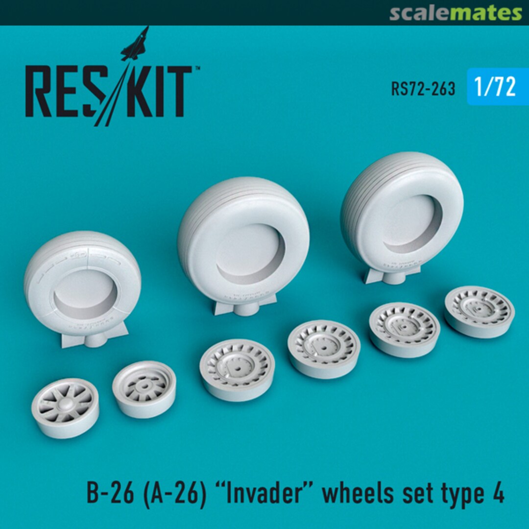 Boxart A-26 Invader wheels set (type 4) RS72-0263 ResKit