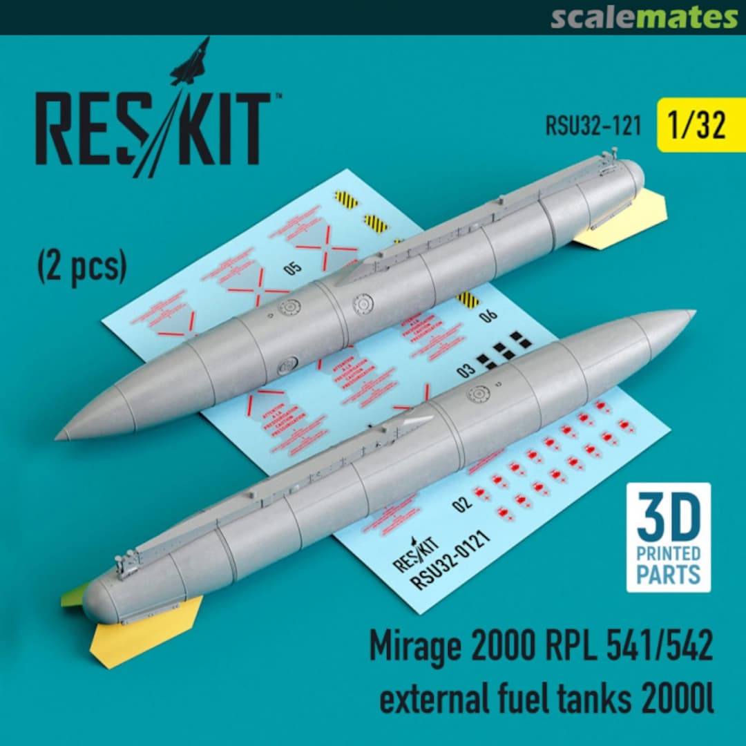 Boxart Mirage 2000 RPL 541/542 external fuel tanks 2000lt (2 Pcs.) RSU32-0121 ResKit