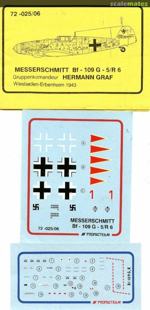 Boxart Messerschmitt Bf-109 G-5/R 6 72-025/06 Propagteam