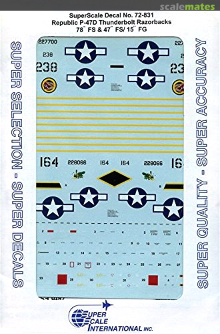 Boxart Republic P-47D Thunderbolt Razorbacks 72-0831 SuperScale International