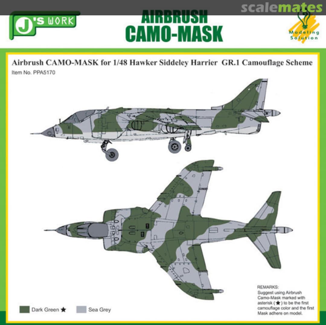 Boxart CAMO-MASK 1/48 Hawker Harrier GR.1 Camo Scheme PPA5170 J's Work