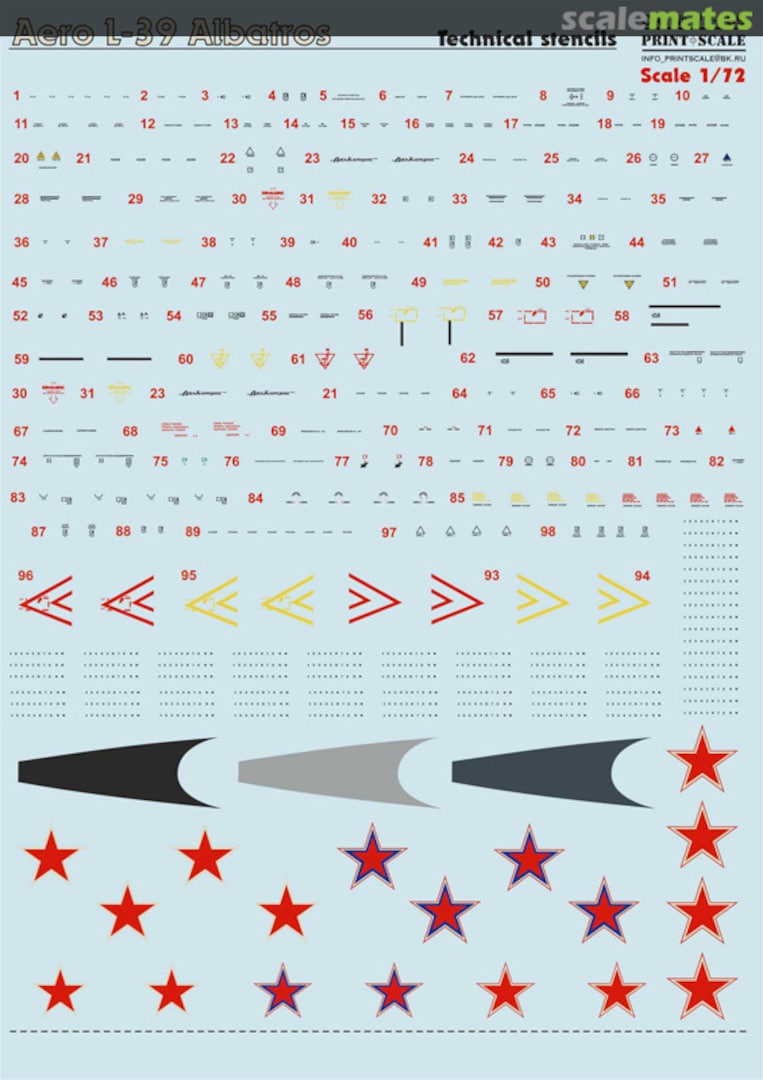 Boxart Decal for Aero L-39 Albatros technical stencils 72-209 Print Scale