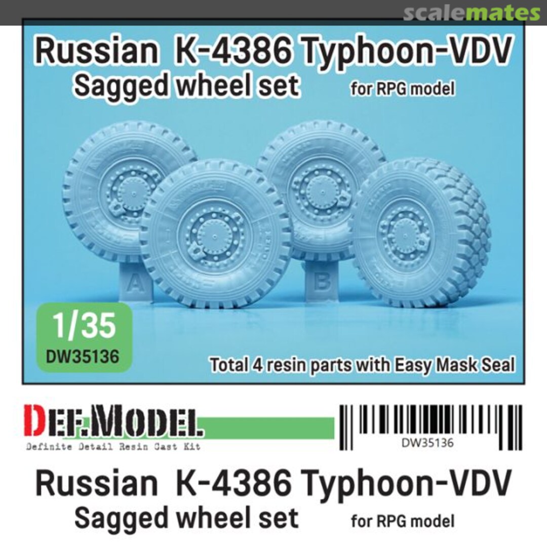 Boxart Russian K-4386 Typhoon-VDV Sagged wheel set DW35136 Def.Model