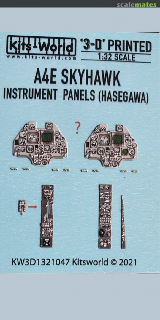 Boxart Scale Douglas A-4E Skyhawk - Cockpit Instrument Panels (Hasegawa) KW3D1321047 Kits-World