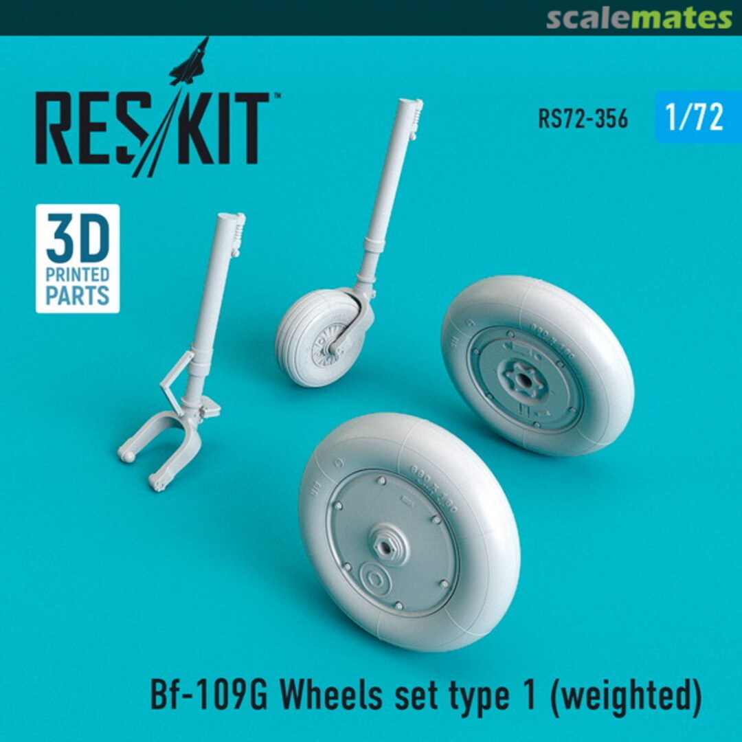 Boxart Bf-109G wheels set type 1 (weighted) RS72-0356 ResKit