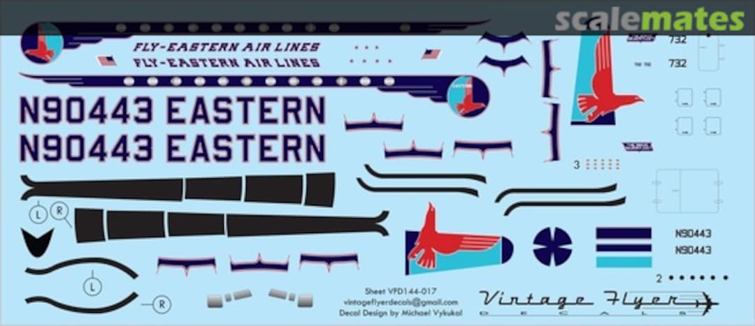 Boxart DC-4 Eastern (55) VFD072-017 Vintage Flyer Decals