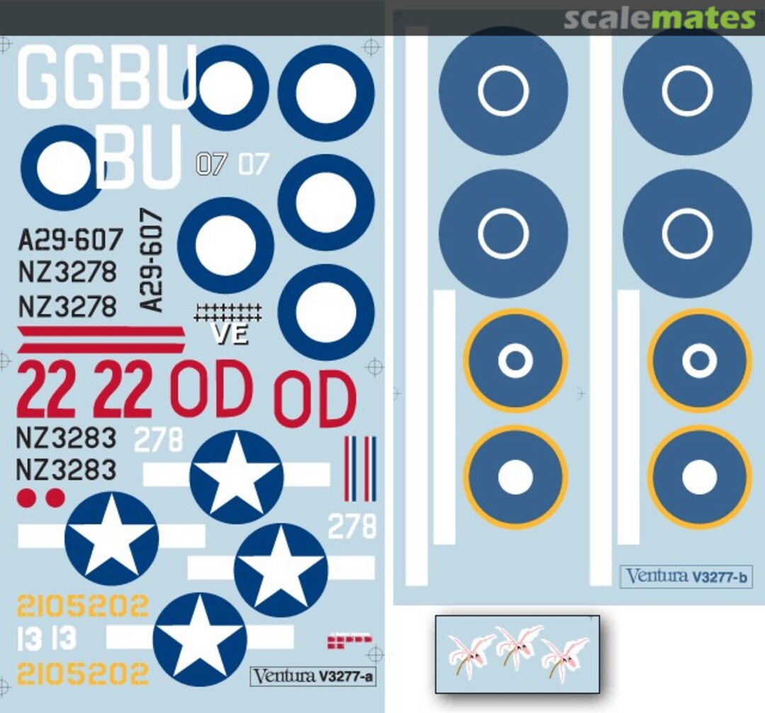 Boxart P-40Ns - RNZAF Sea Blue scheme, RAAF Ace, USAAF Pacific V3277 Ventura