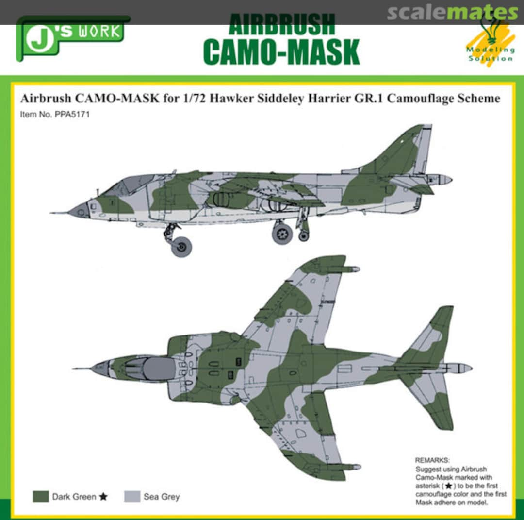 Boxart CAMO-MASK 1/72 Hawker Harrier GR.1 Camo Scheme PPA5171 J's Work