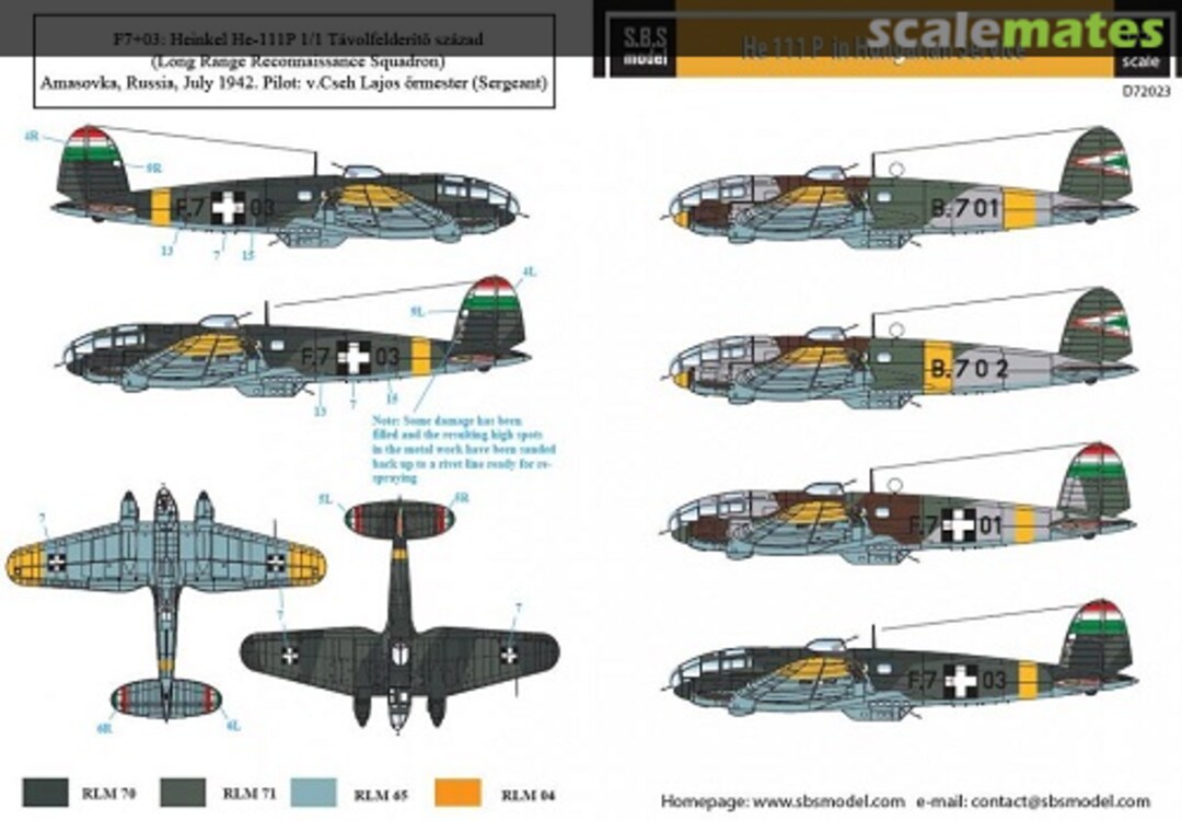 Boxart Heinkel He-111P-2 D72023 SBS Model