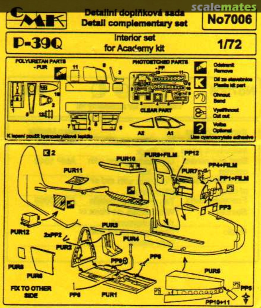 Boxart Bell P-39 Q Interior set 7006 CMK