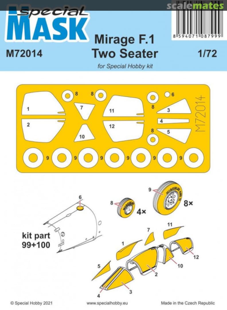 Boxart Mirage F.1 Two Seater M72014 Special Mask