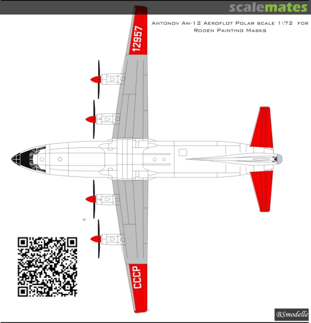 Boxart Antonov An-12 Aeroflot Polar masks BSM72044_1 BSmodelle