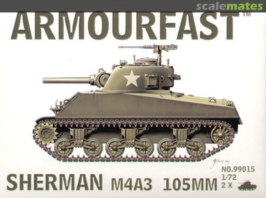 Boxart M4A3 Sherman 105mm 99015 Armourfast