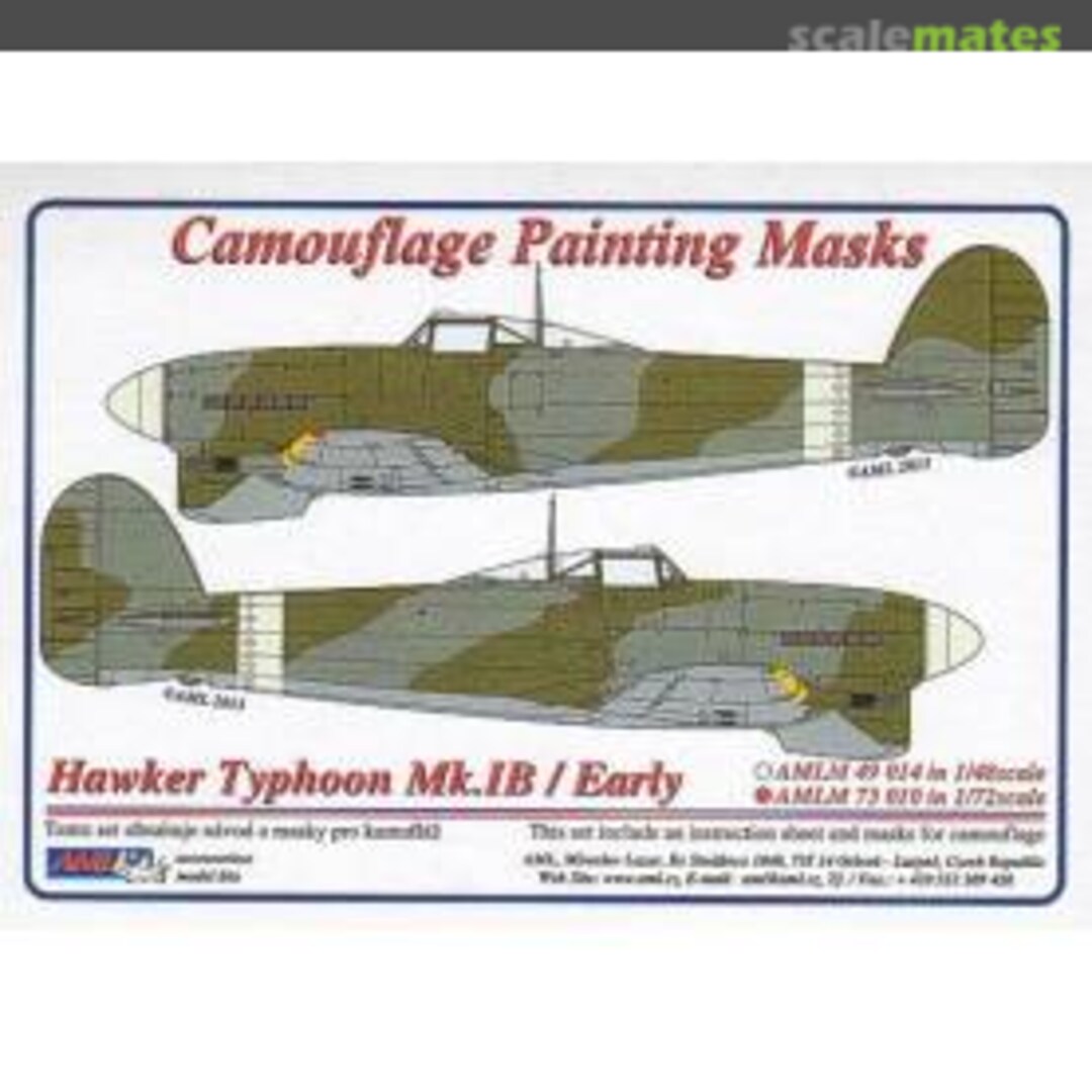 Boxart Hawker Typhoon Mk.Ib/Early version Camouflage Paint Mas AMLM49 014 AML