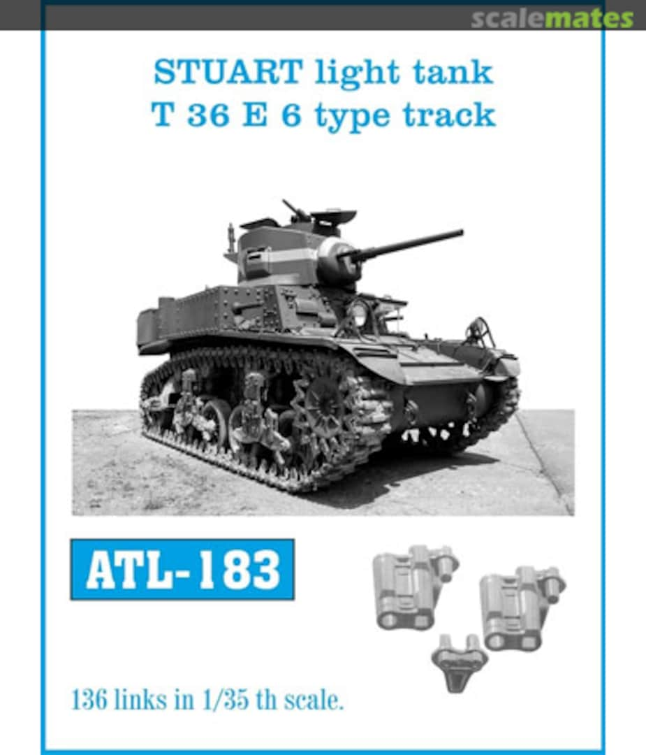 Boxart Stuart light tank T36E6 type track ATL-183 Friulmodel