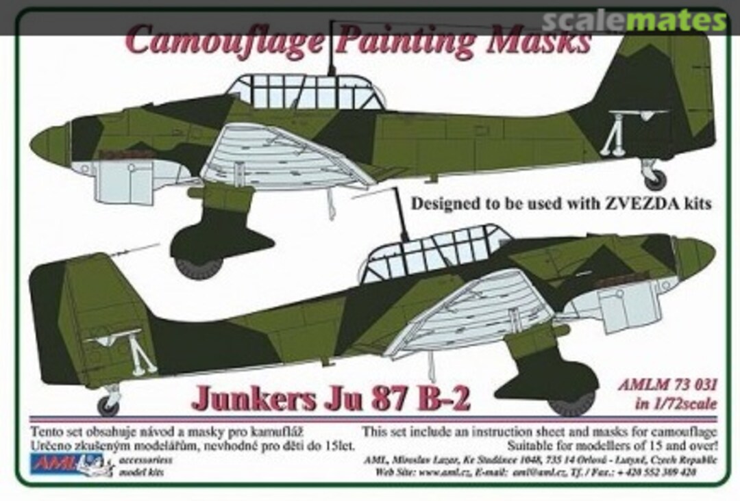 Boxart Junkers Ju 87 B-2 designed to be used wiyh ZVEZDA kits 73 031 AML