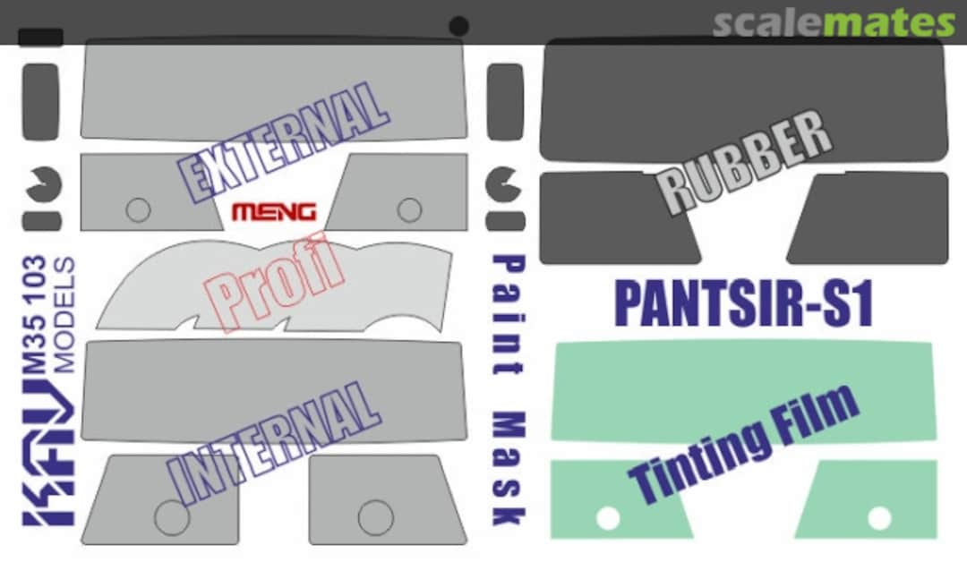 Boxart Pantsir S-1 masks & tinting film KAV M35 103 KAV models