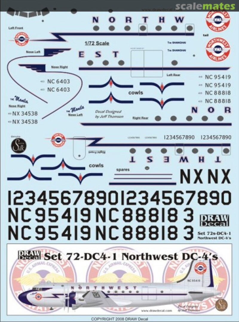 Boxart Douglas DC-4 72-DC4-1 Draw Decal