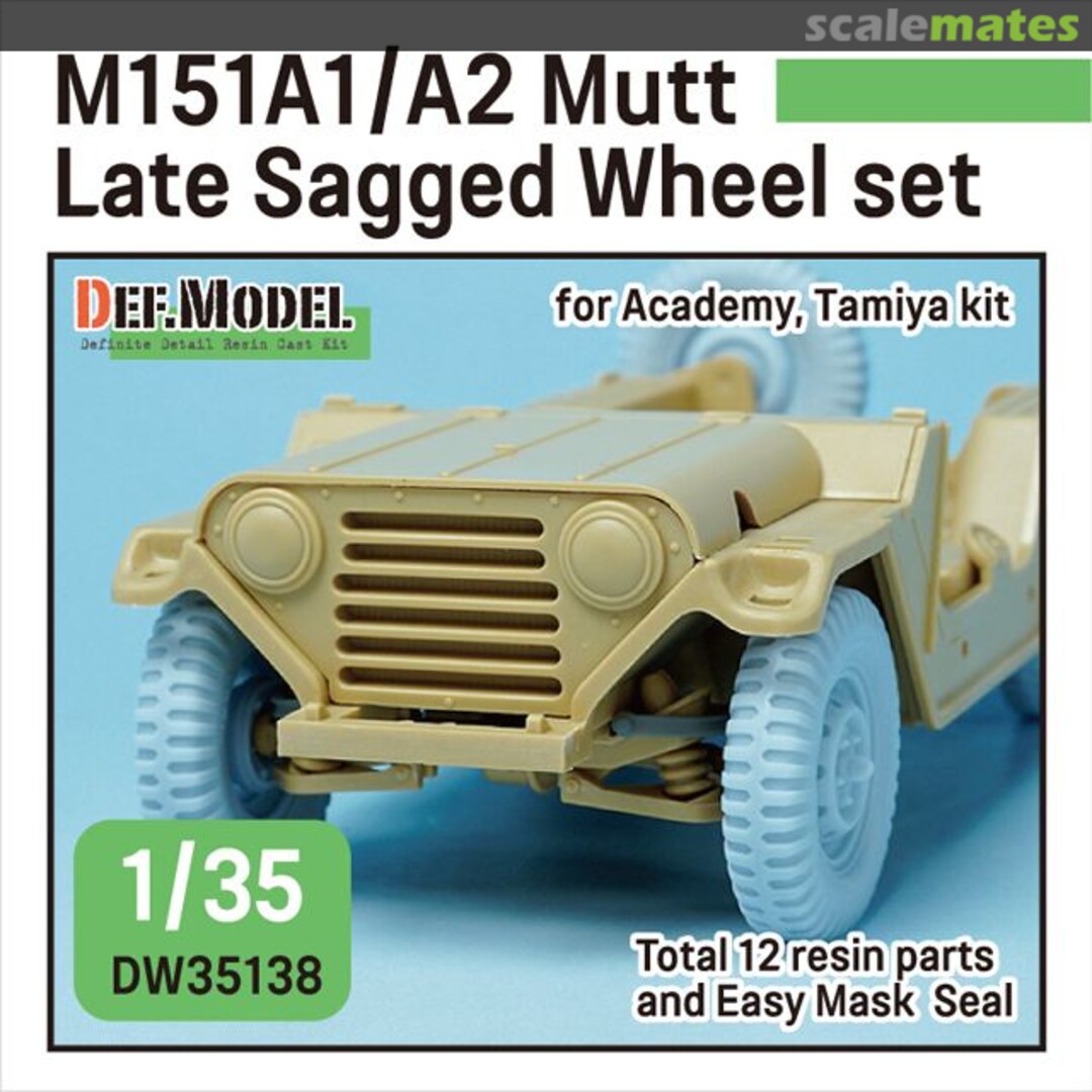 Boxart M151A1/A2 Mutt Late Sagged Wheel set DW35138 Def.Model