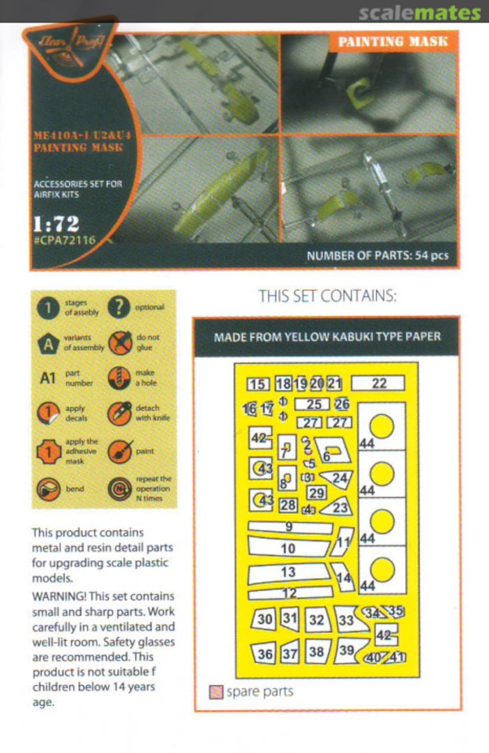 Boxart Me 410 B-1/U2/U4/R4 Painting mask CPA-72116 Clear Prop!