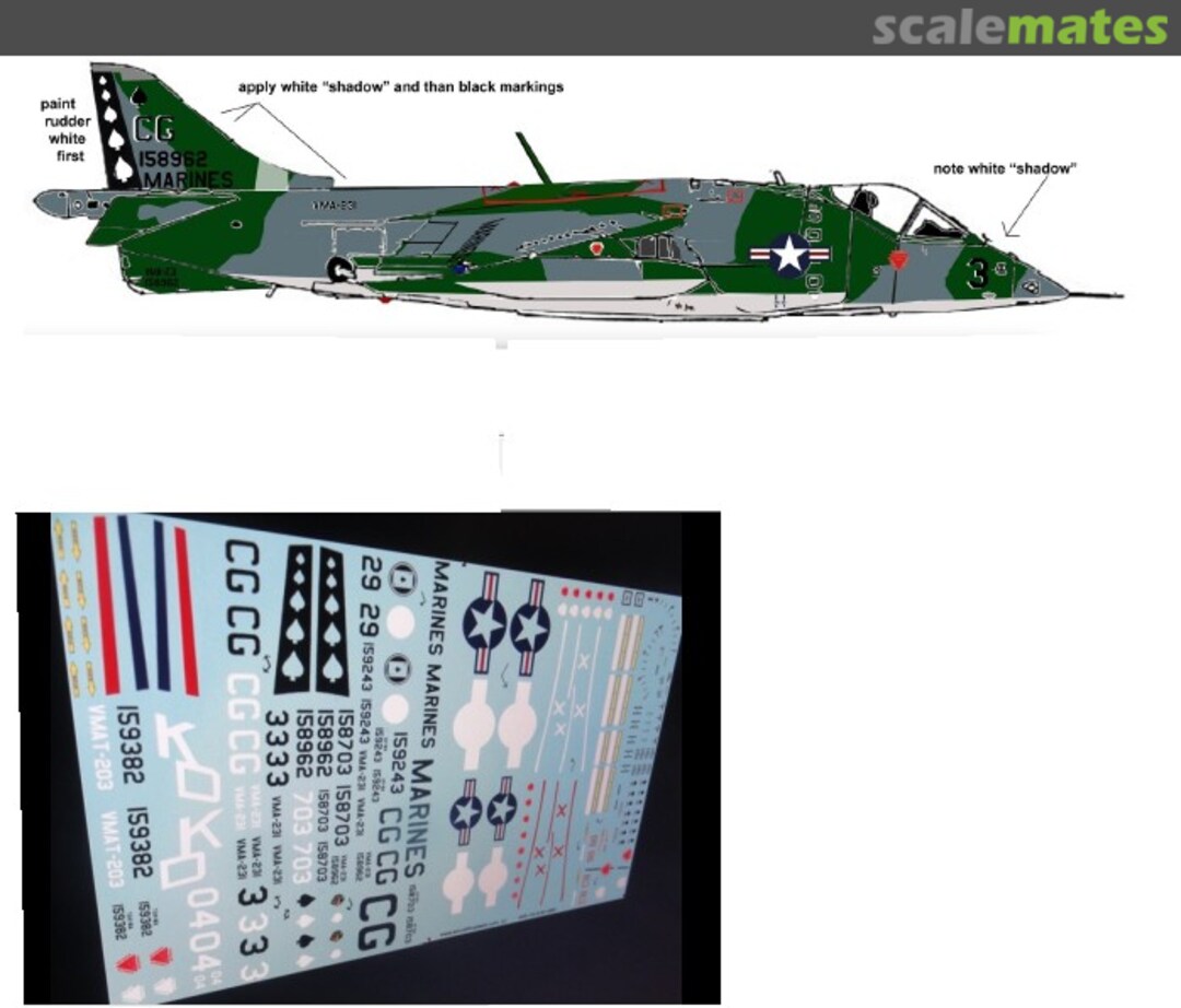 Boxart AV-8A Harrier US MARINE CORPS AIPD-135 Aircraft in Plastic