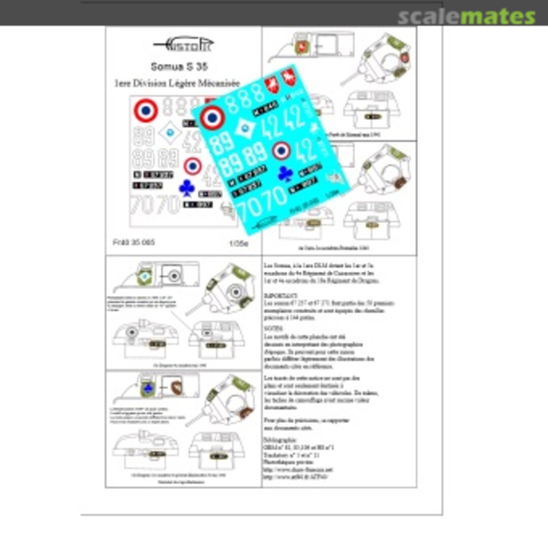 Boxart SOMUA S35 1ere Division légère mécanique 35005 HISTOPIC