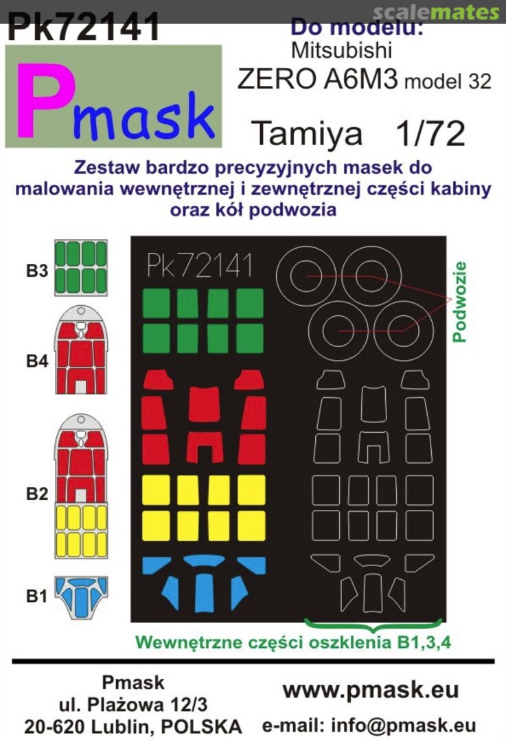 Boxart Misubishi ZERO A6M3 model 32 PK72141 Pmask