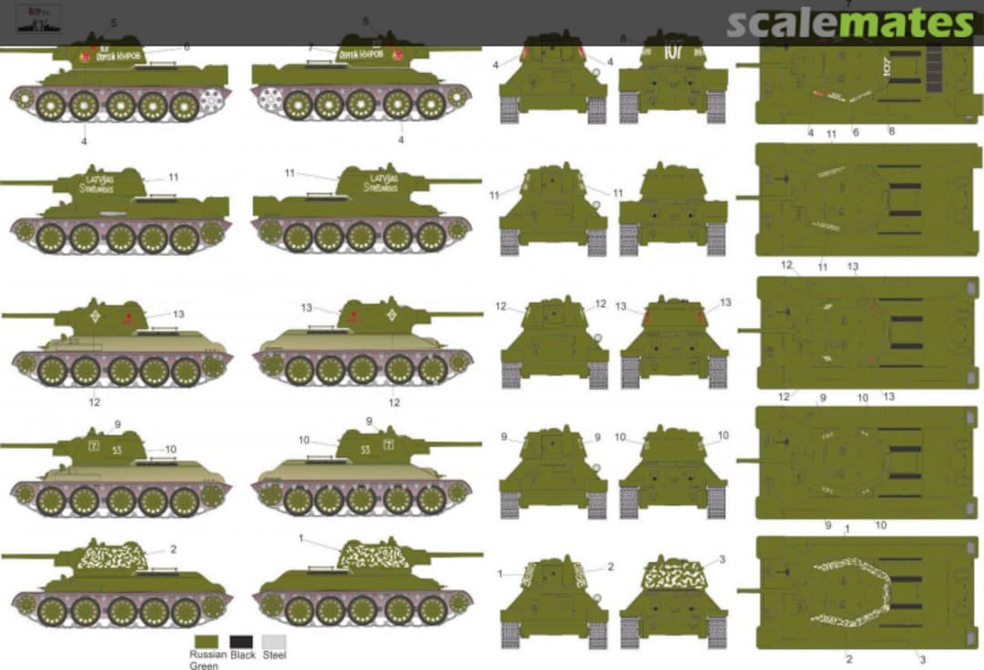 Contents T-34/76 MODEL 1943 - TO THE WEST MNFDT72022 ROP o.s.