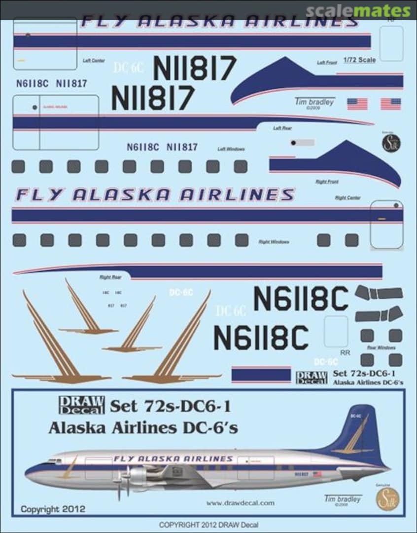 Boxart Douglas DC-6 72-DC6-1 Draw Decal