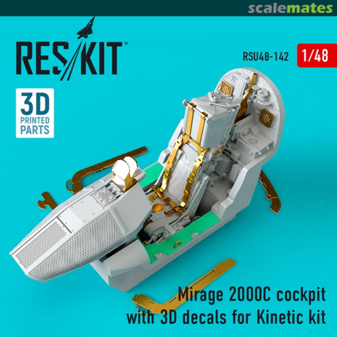 Boxart Mirage 2000C - cockpit with 3D decals RSU48-0142 ResKit