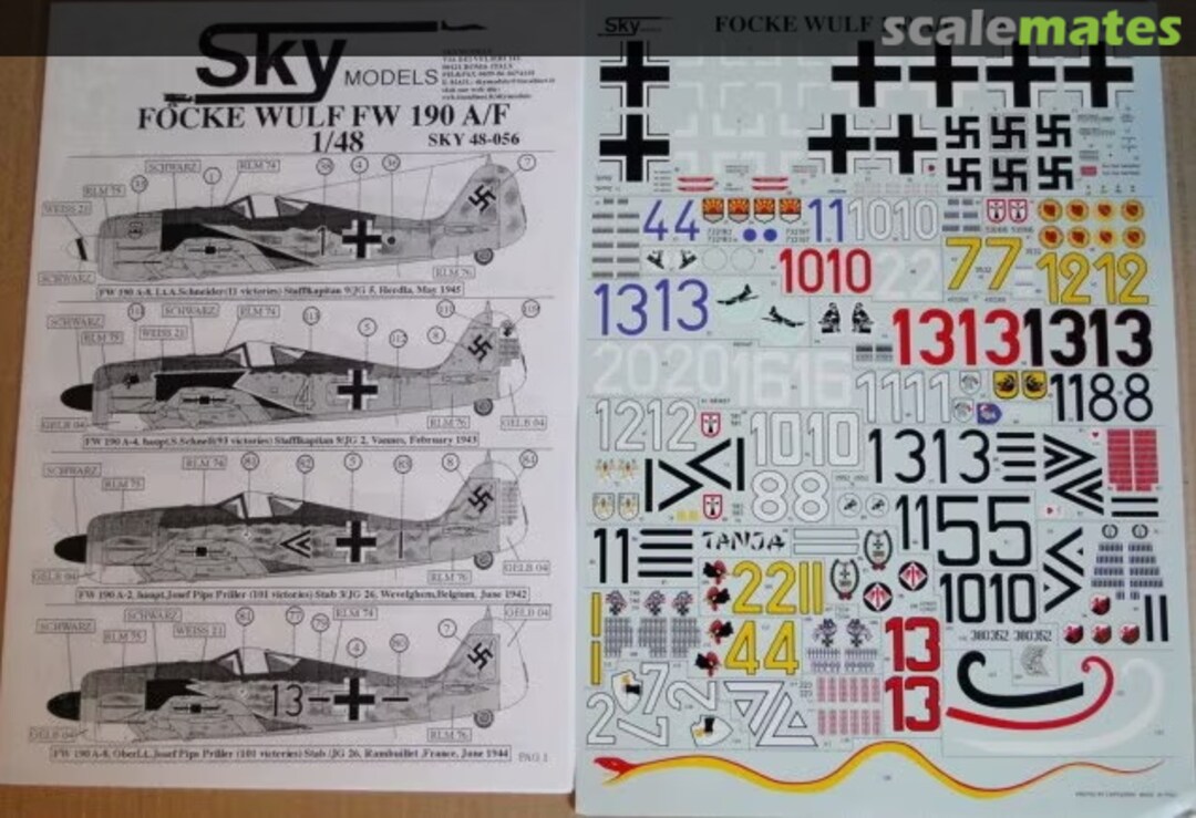 Contents Focke-Wulf Fw 190A/F 48-056 Sky Models