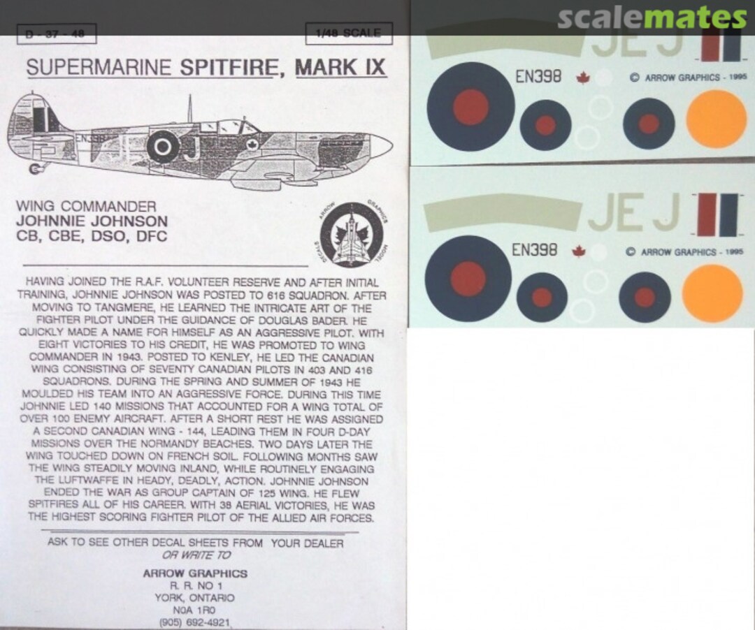 Boxart Supermarine Spitfire, Mark IX D-37-48 Arrow Graphics