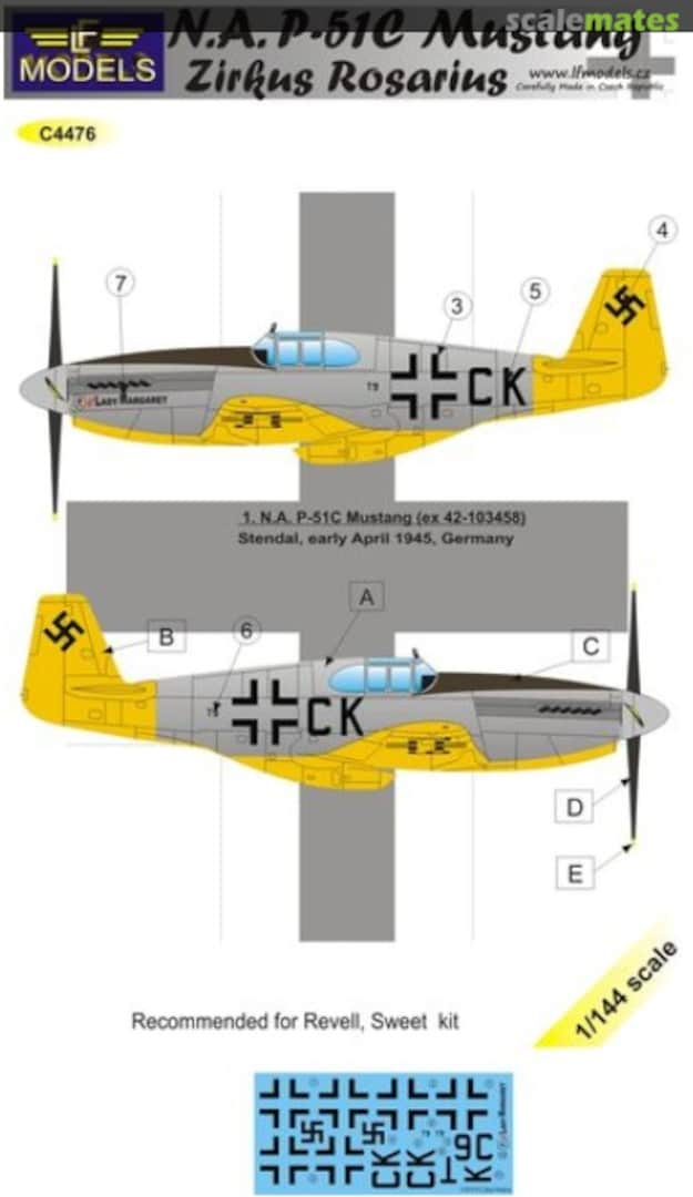 Boxart North-American P-51C Mustang Zirkus Rosarius Part 1 C4476 LF Models