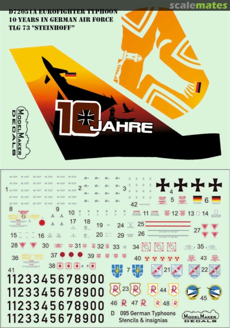 Boxart Eurofighter Typhoon 10 Years in German Air Force TLG 73 "Steinhoff” D72051A ModelMaker