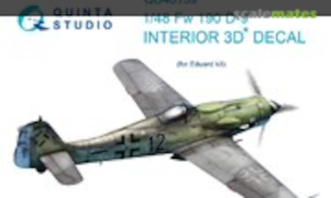 1:48 Fw 190 D-9 interior 3d decals (Quinta Studio QD48139)