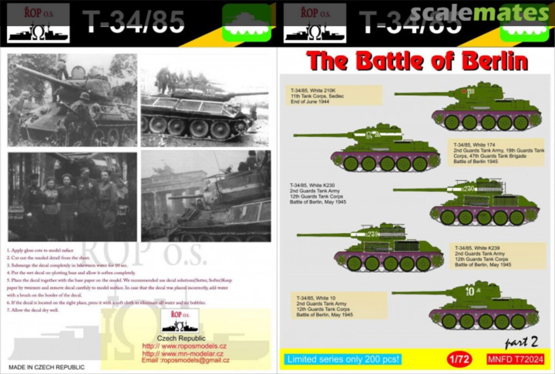 Boxart T-34/85 - THE BATTLE OF BERLIN MNFDT72024 ROP o.s.