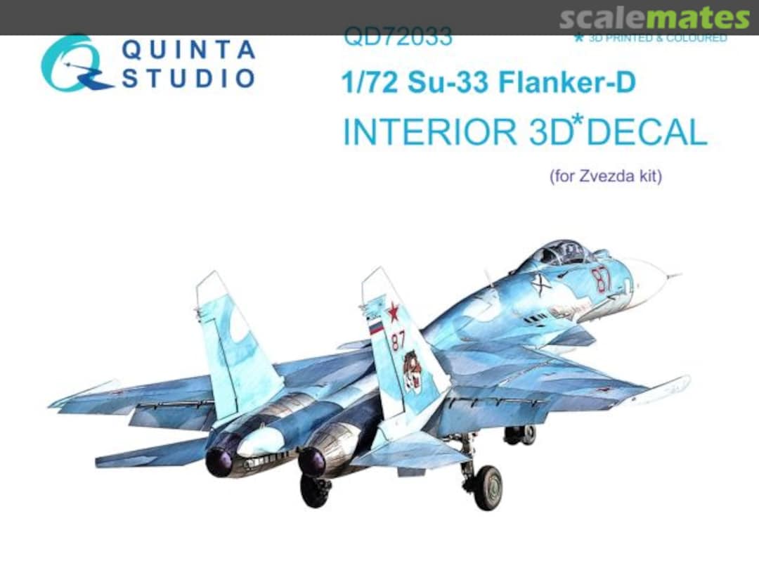 Boxart Su-33 Flanker-D interior 3D decals QD72033 Quinta Studio