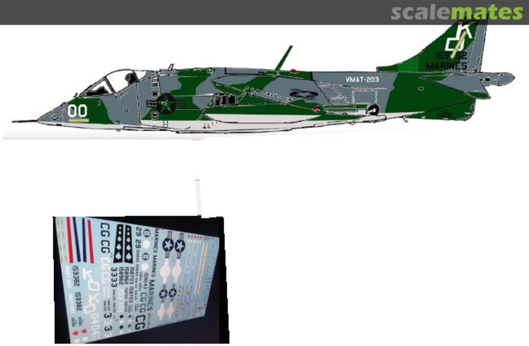 Boxart AV-8A Harrier US MARINE CORPS "toned down"  AIPD-136 Aircraft in Plastic