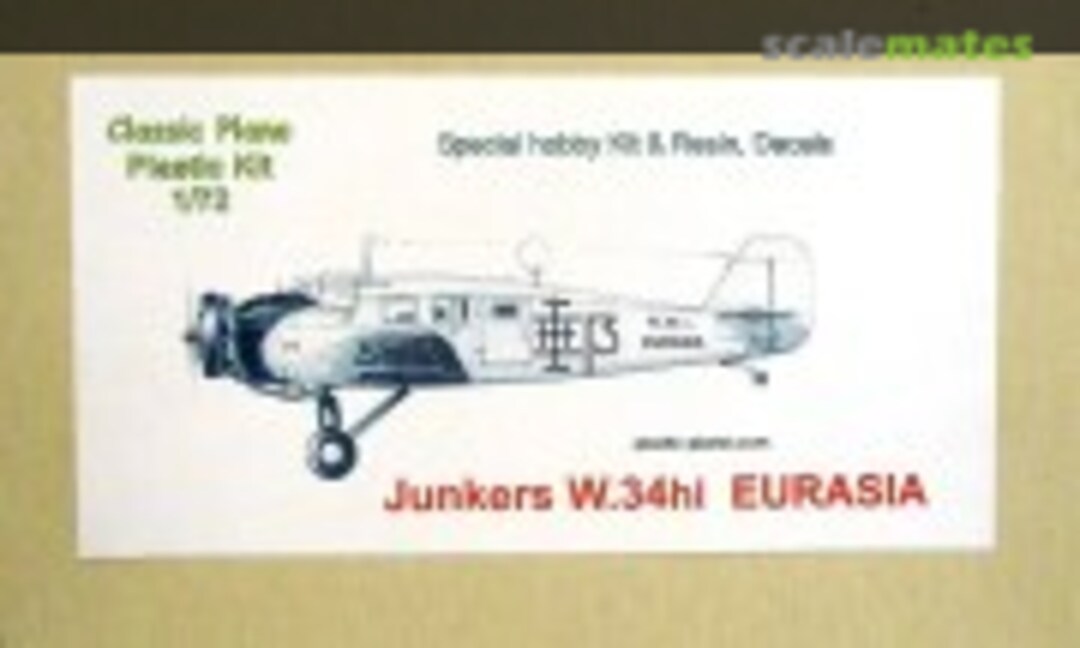 1:72 Junkers W.34hi EURASIA (Classic Plane )