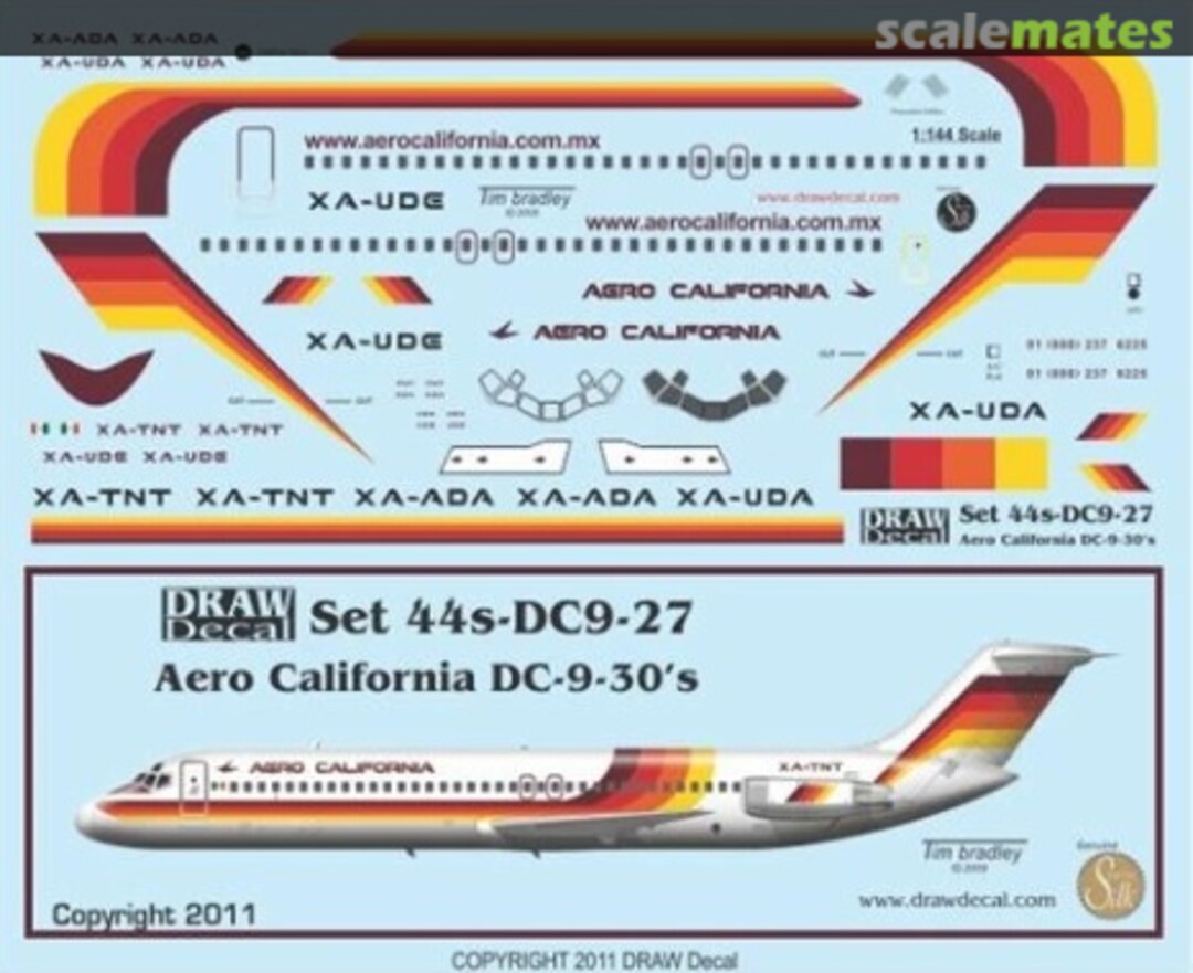 Boxart Aero California DC-9-30s 44-DC9-27 Draw Decal