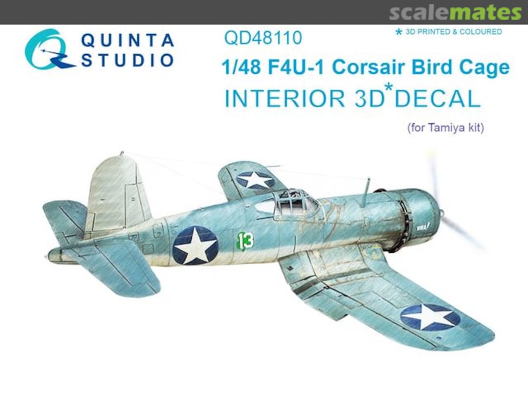 Boxart F4U-1 Corsair Birdcage interior 3D decals QD48110 Quinta Studio