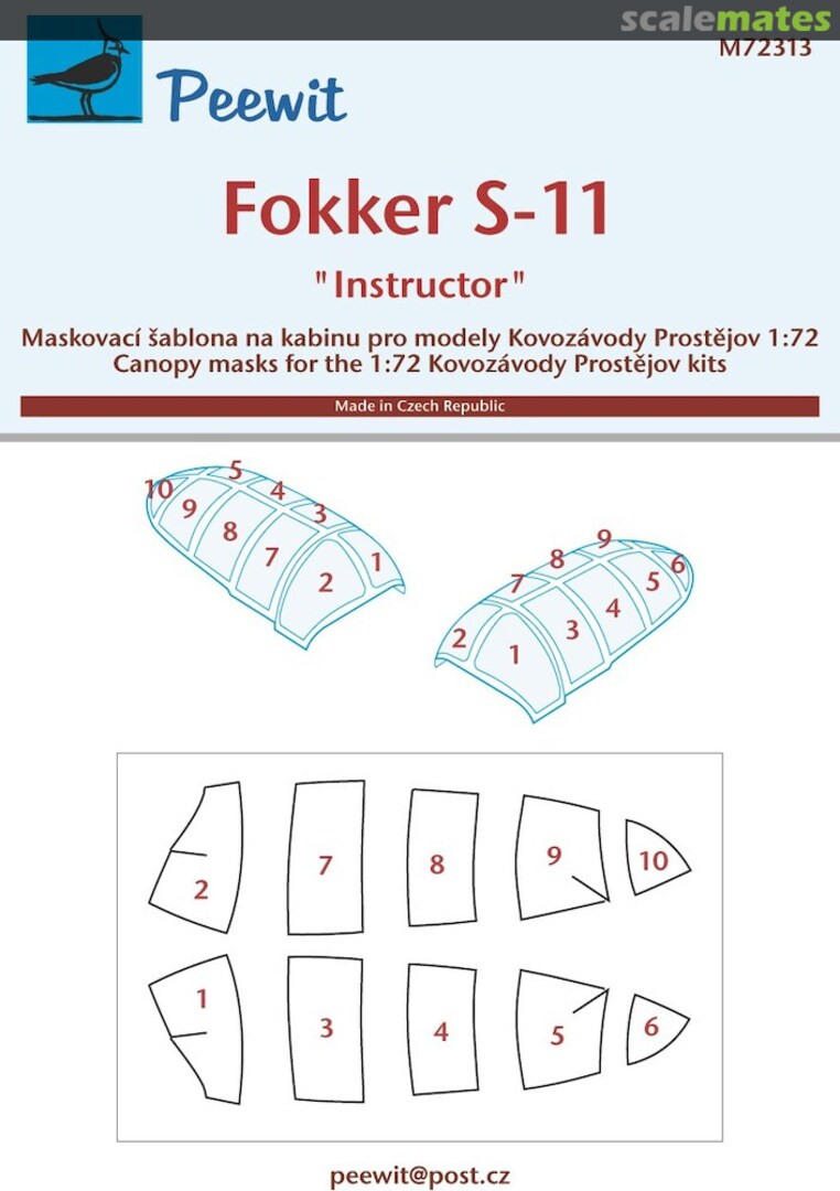 Boxart Canopy Mask: Fokker S-11 - KP Kits - M72313 Peewit