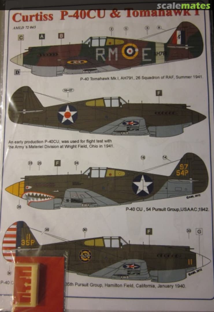 Boxart Curtiss P-40CU & Tomahawk 1 AMLD72045 AML